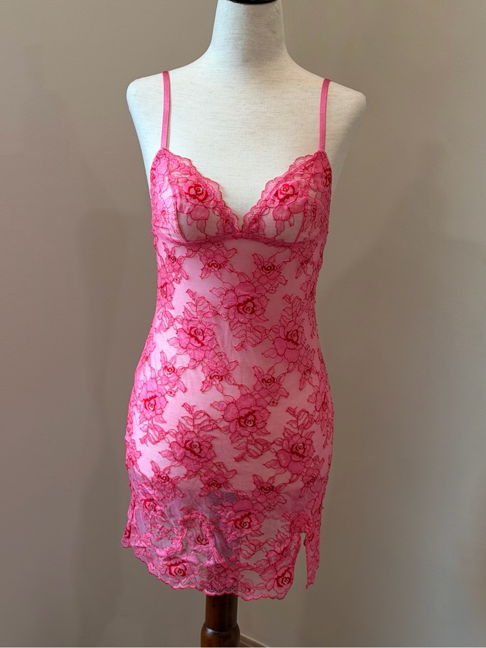 Victoria’s Secret Pink Floral Lace Slip Dress Lingerie